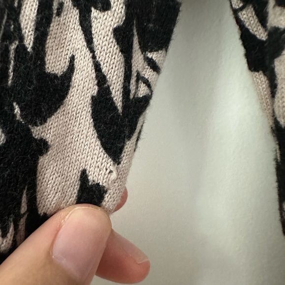 H&M Floral Silhouette Black and Cream/Ivory Long Sleeve Cardigan - Picture 11 of 13